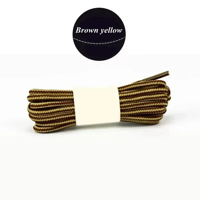 1Pair Round Boot Shoelaces Striped Sneakers Shoe Laces Boots Laces Shoes Strings Outdoor Walking Hiking Shoelace