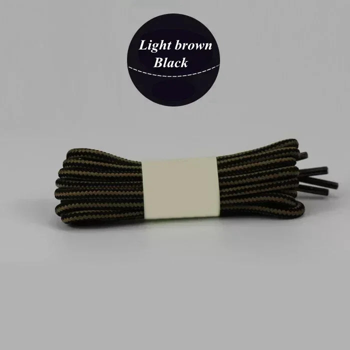 1Pair Round Boot Shoelaces Striped Sneakers Shoe Laces Boots Laces Shoes Strings Outdoor Walking Hiking Shoelace