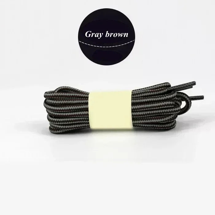 1Pair Round Boot Shoelaces Striped Sneakers Shoe Laces Boots Laces Shoes Strings Outdoor Walking Hiking Shoelace