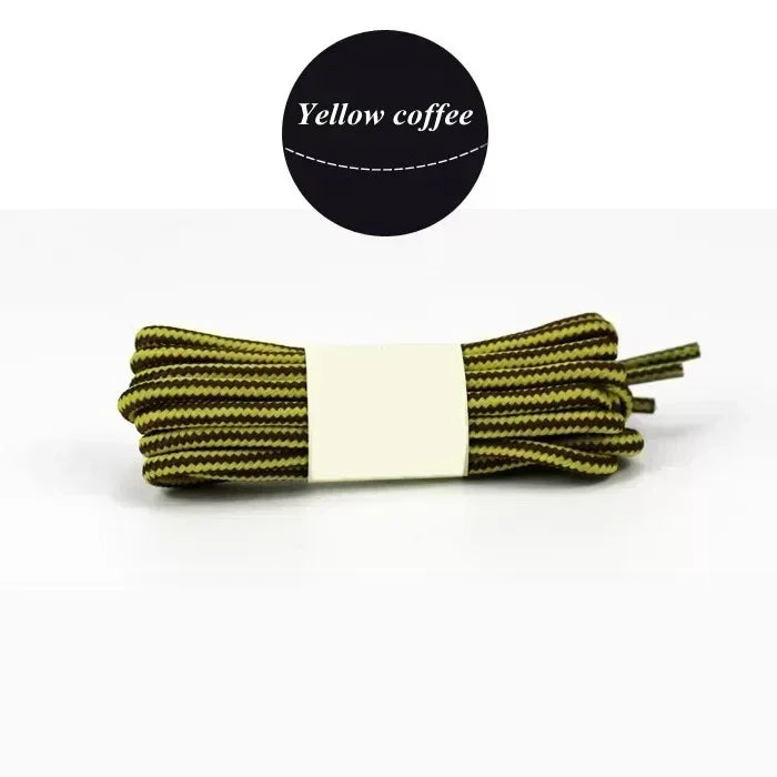 1Pair Round Boot Shoelaces Striped Sneakers Shoe Laces Boots Laces Shoes Strings Outdoor Walking Hiking Shoelace