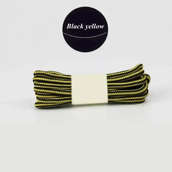1Pair Round Boot Shoelaces Striped Sneakers Shoe Laces Boots Laces Shoes Strings Outdoor Walking Hiking Shoelace