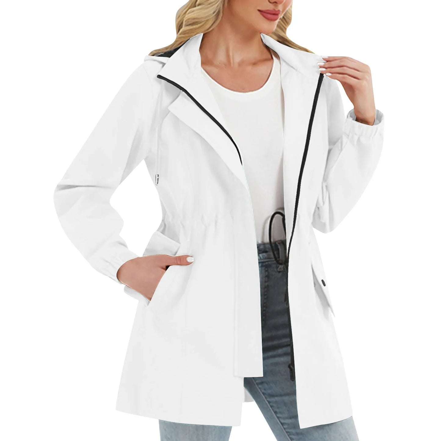 Womens Warm Winter Softshell Jacket Windproof Hooded Rain Coat Outdoor Lightweight Windbreaker Outerwear Jacket