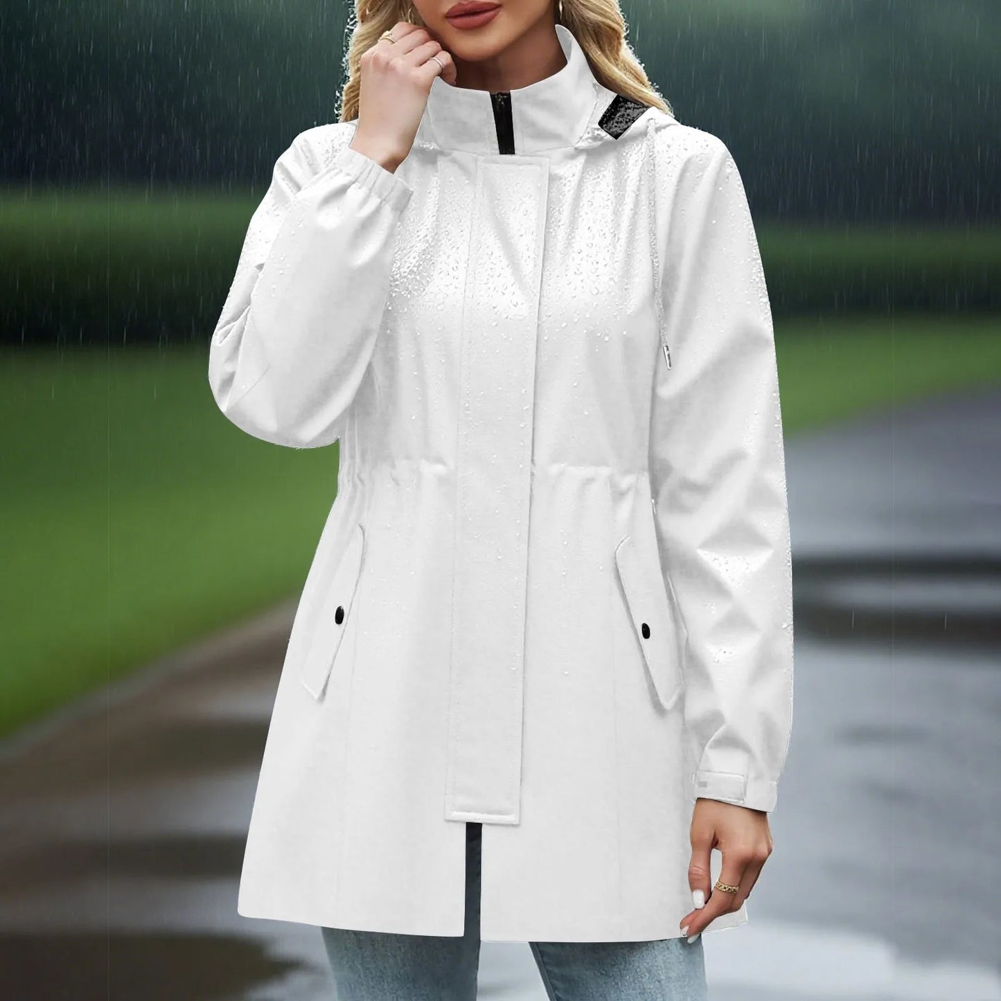 Womens Warm Winter Softshell Jacket Windproof Hooded Rain Coat Outdoor Lightweight Windbreaker Outerwear Jacket