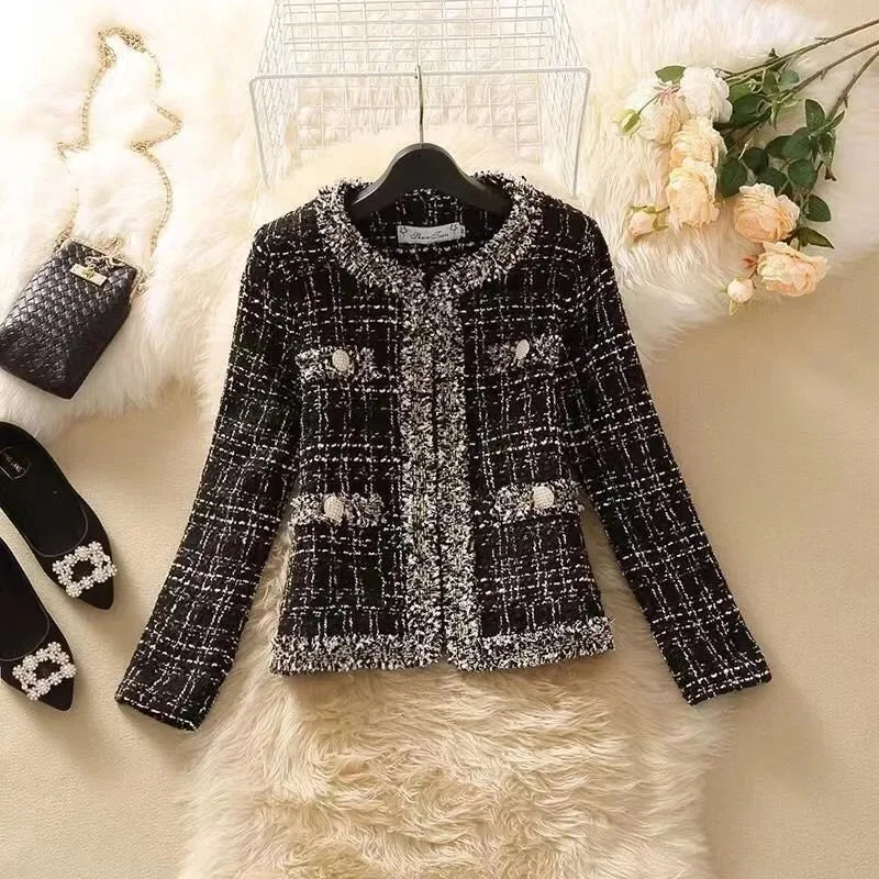 Trendy Ladies Short Joker Temperament Small Fragrant Tweed Coat Cardigan