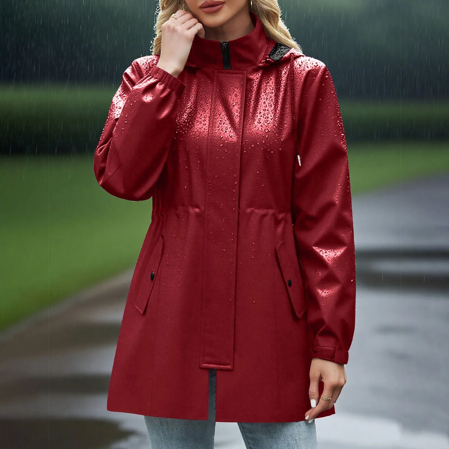 Womens Warm Winter Softshell Jacket Windproof Hooded Rain Coat Outdoor Lightweight Windbreaker Outerwear Jacket