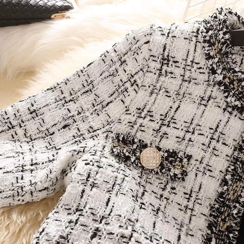 Trendy Ladies Short Joker Temperament Small Fragrant Tweed Coat Cardigan