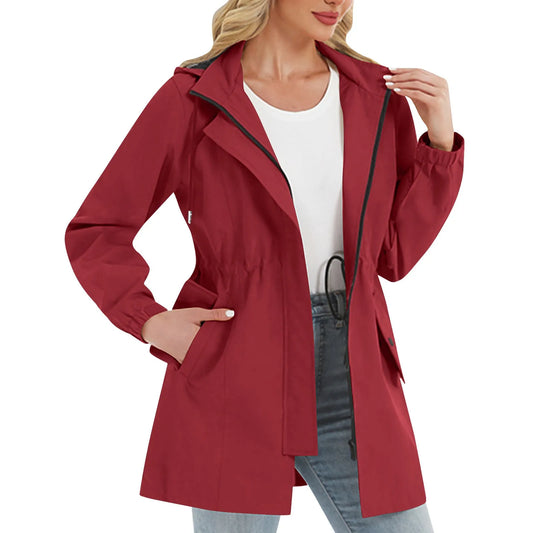 Womens Warm Winter Softshell Jacket Windproof Hooded Rain Coat Outdoor Lightweight Windbreaker Outerwear Jacket