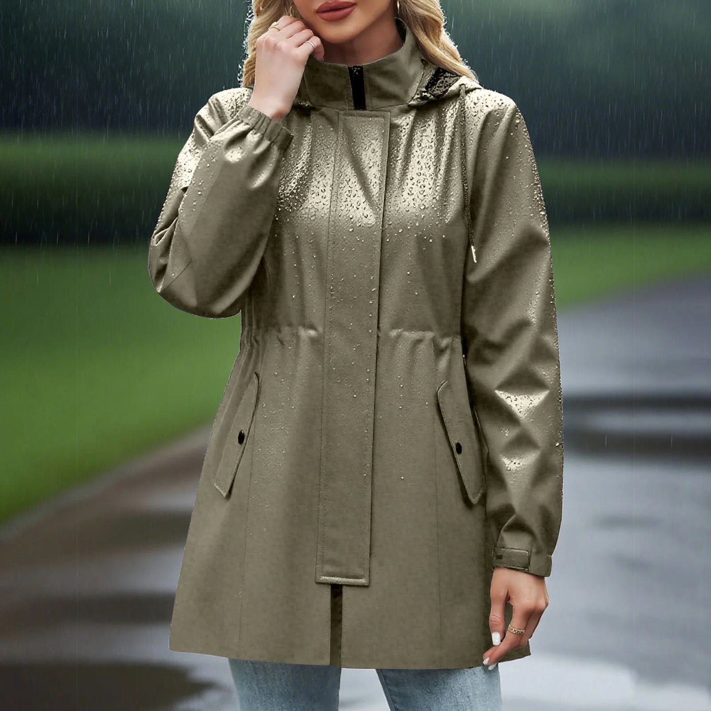 Womens Warm Winter Softshell Jacket Windproof Hooded Rain Coat Outdoor Lightweight Windbreaker Outerwear Jacket