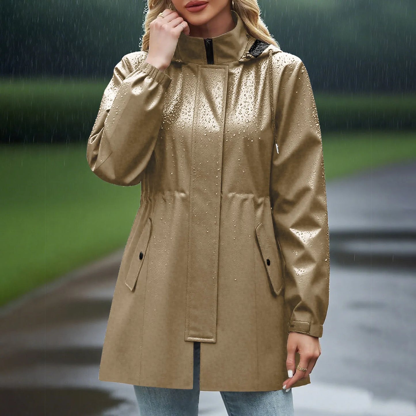 Womens Warm Winter Softshell Jacket Windproof Hooded Rain Coat Outdoor Lightweight Windbreaker Outerwear Jacket