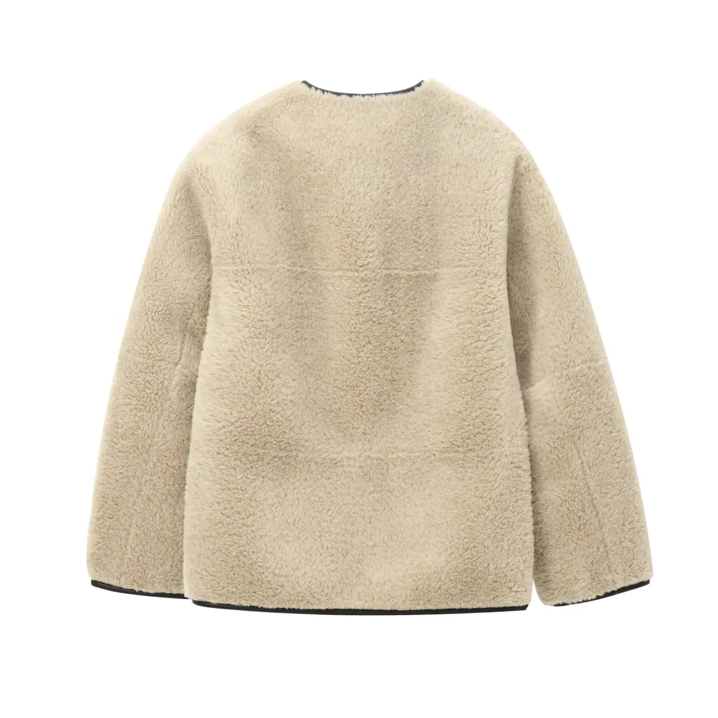 women's jacket jacket Maillard retro decoration round neck single breasted autumn new jacket