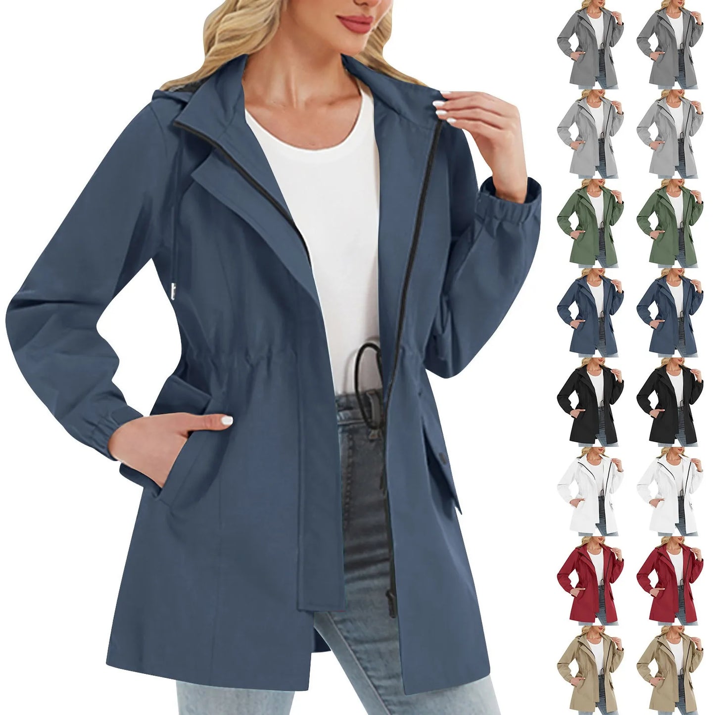 Womens Warm Winter Softshell Jacket Windproof Hooded Rain Coat Outdoor Lightweight Windbreaker Outerwear Jacket